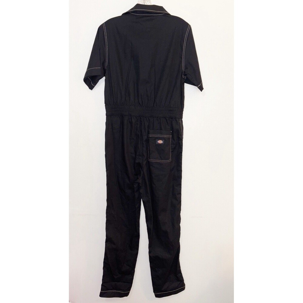 DICKIES Coverall Jumpsuit Women's Large Black Short Sleeve Pants Zip Up NEW - Picture 6 of 6